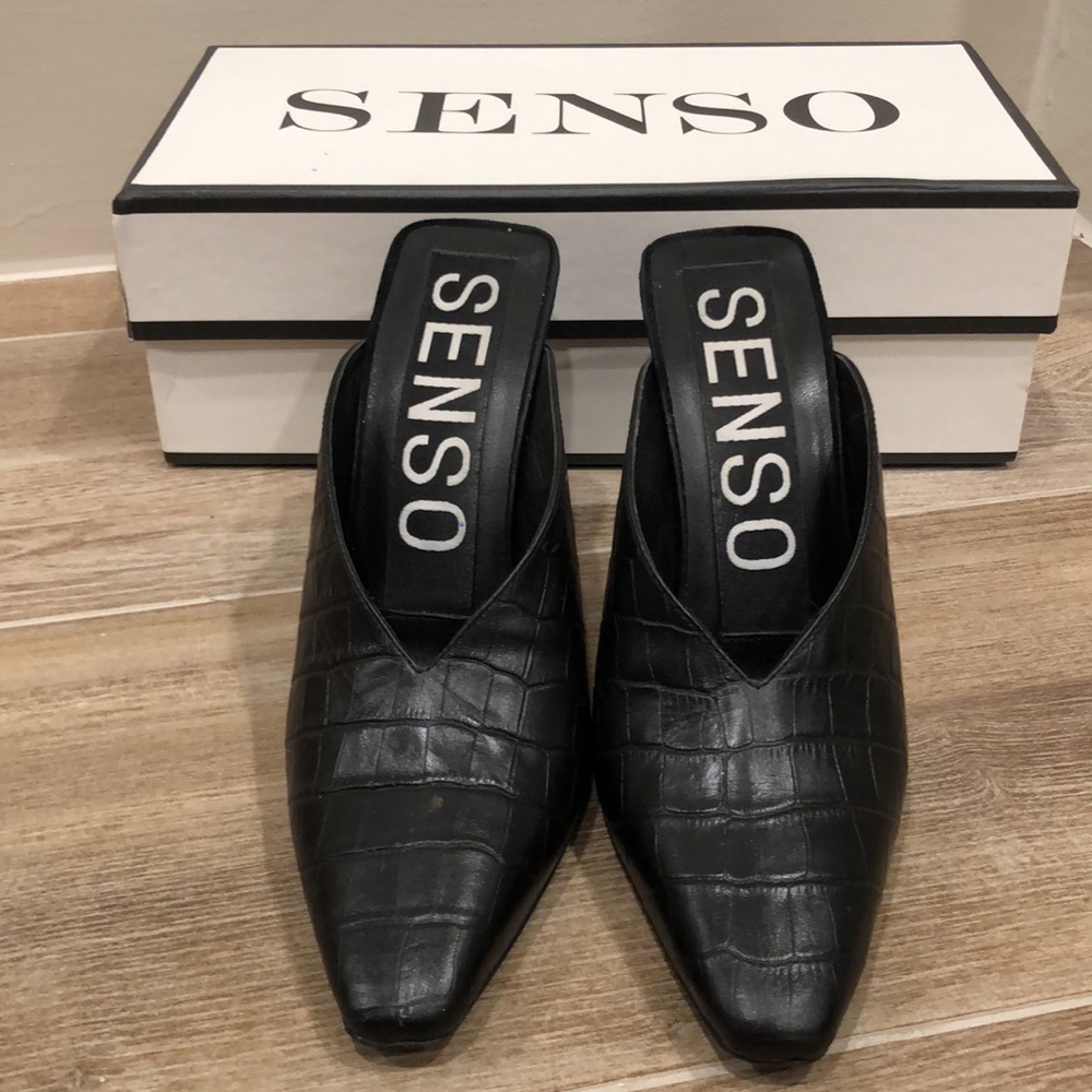 Senso Vika Crocodile-Effect Mules View 2
